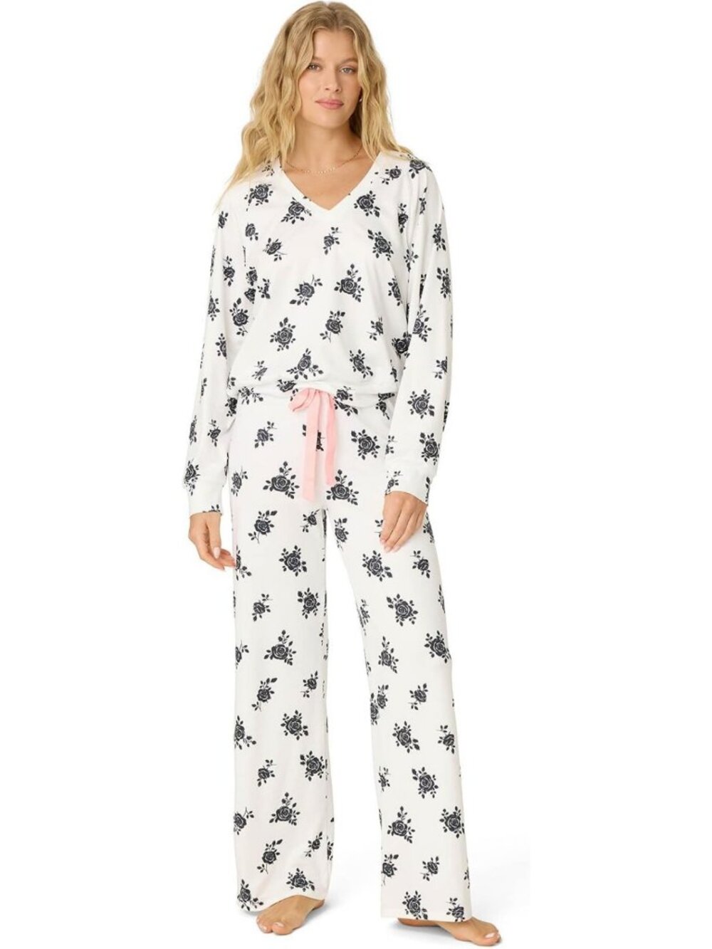 Cozy Cloud Jersey Open-Bottom 2-Piece Women's Pajama Set for Ultimate Comfort
